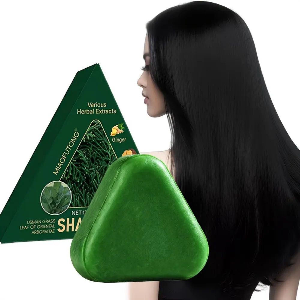 Champú a base de hierbas naturales, jabón hecho a mano de hierba Usman, nutritivo para el cabello, Control de aceite, cuidado del cabello refrescante, esponjoso y calmante