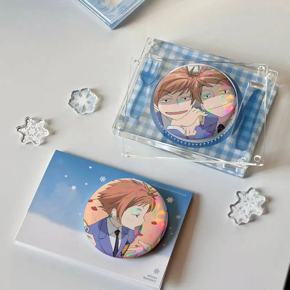 Cartoon K-Kaoru H-Hikaru H-Hitachiin For Badge Fashion Laser Effect Badge Custom Design Metal Lapel Brooch For Backpack Decor