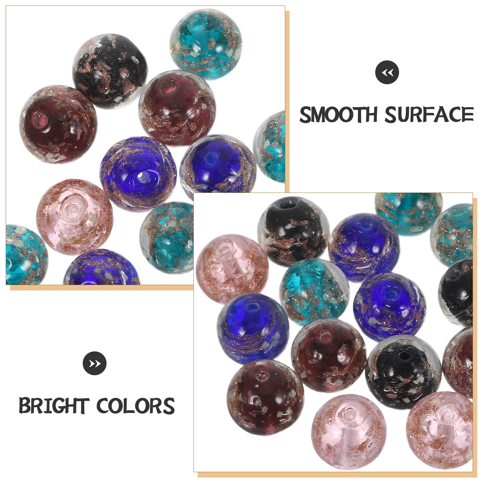 20Pcs Fluorescent Round Glass Beads 12Mm Mixed Color Luminous Beads for DIY Necklace Bracelet Craft Jewelry Making Supplies