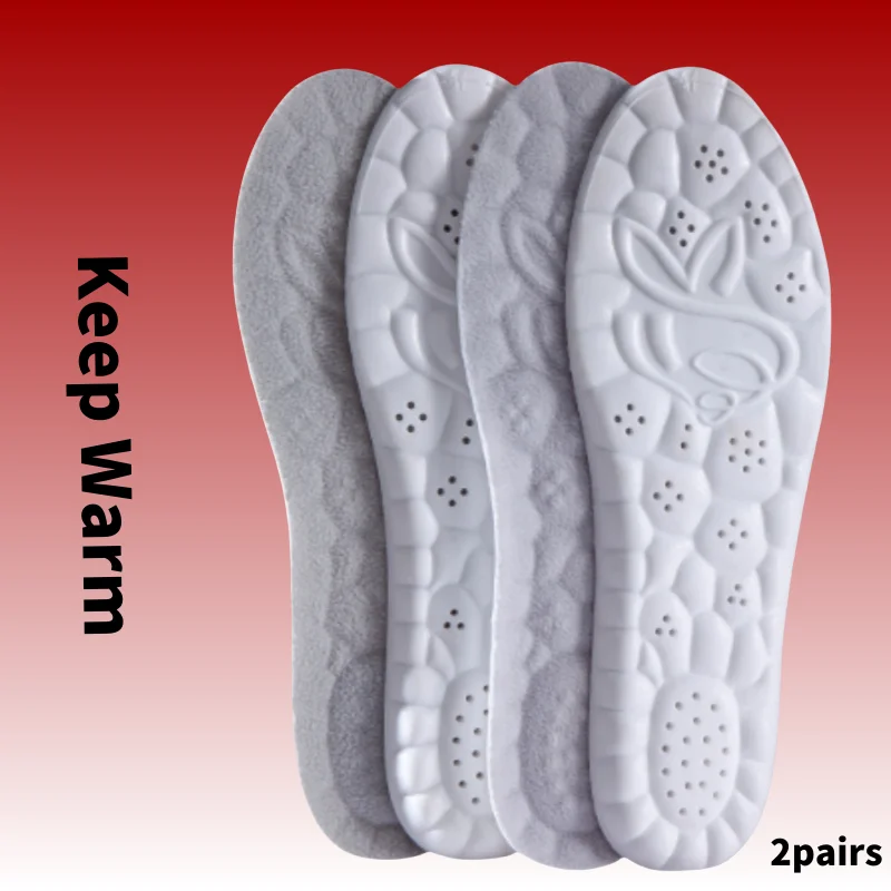 2 Pairs Winter Self Heating Insoles Thermostatic Thermal Insole Comfortable Thicken Shoe Pad Men Women Sports Insoles