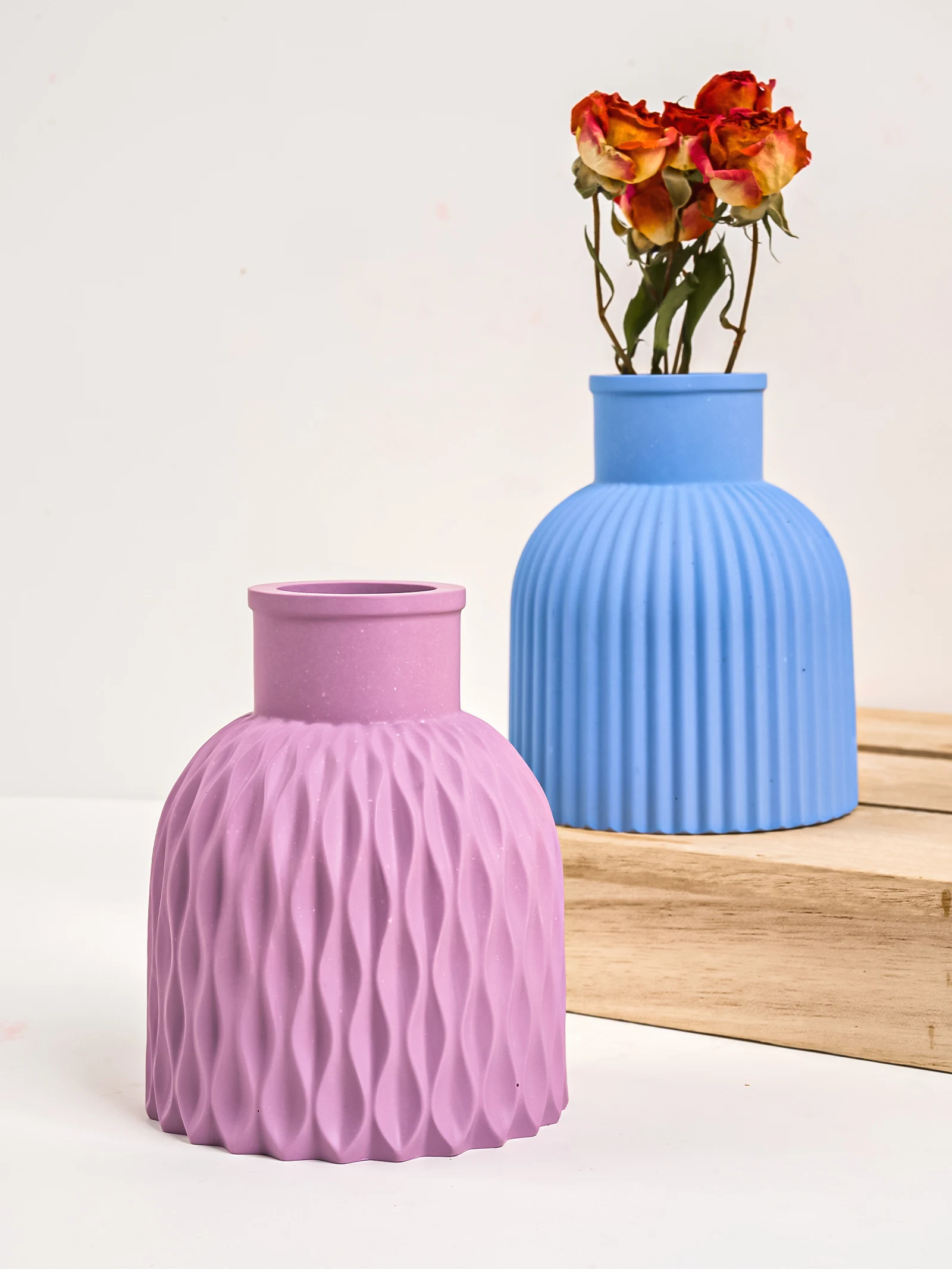 Nordic Modern Concrete Flower Vase Silicone Mold DIY Gypsum Ornament  Flower Pot Crafts Resin Molds Home Living Room Decoration
