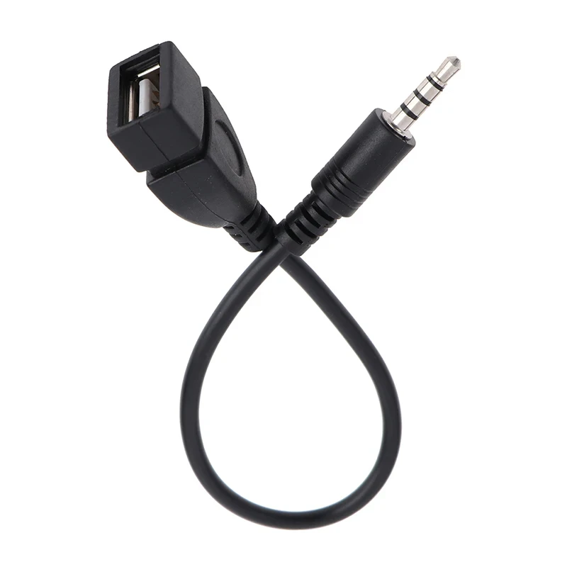 3.5mm Black Car AUX Audio Cable To USB Audio Cable Car Electronics for Play Music Car Audio Cable USB Headphone Converter