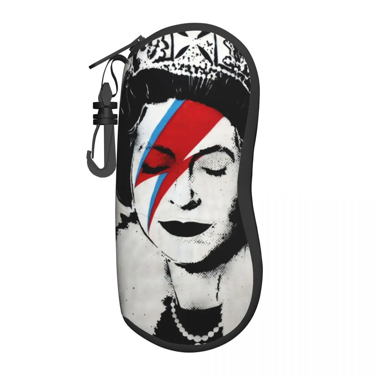 Custom Banksy UK England Queen Elisabeth Rockband Face Makeup Glasses Case Portable Shell Eyeglasses Case Sunglasses Box