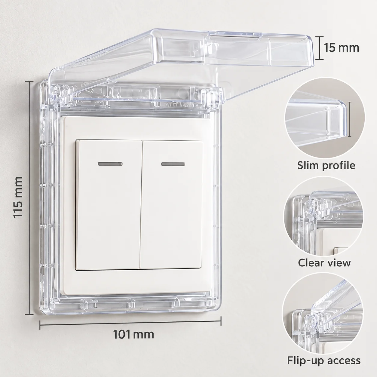1pc 86 Type Self-Adhesive Thicken  Waterproof Box Electric Plug  Bathroom Wall Switch Protection Cover Socket Splash