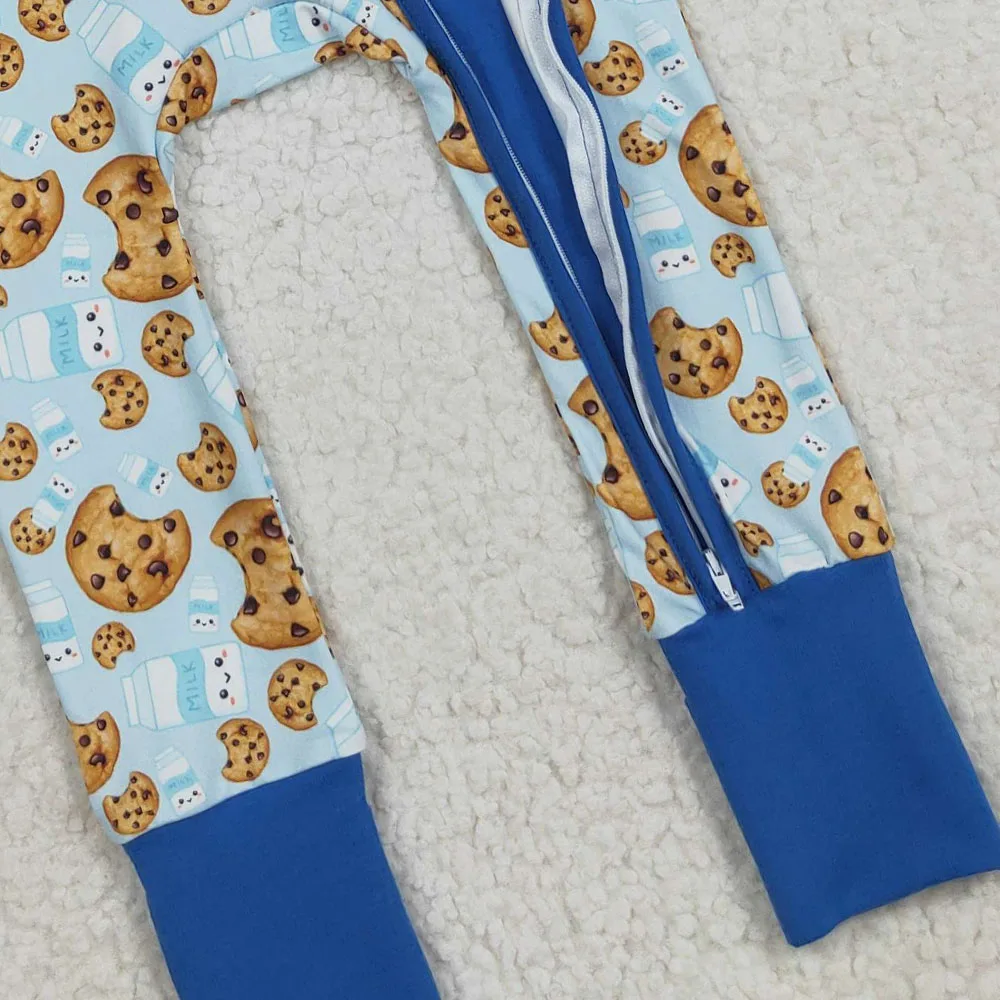 طفل رضيع طويلة الأكمام رومبير بذلة Crewneck سستة بانت الحليب الكوكيز عيد الميلاد الرضع طفل أطفال حديثي الولادة لطيف لينة الأزياء #6