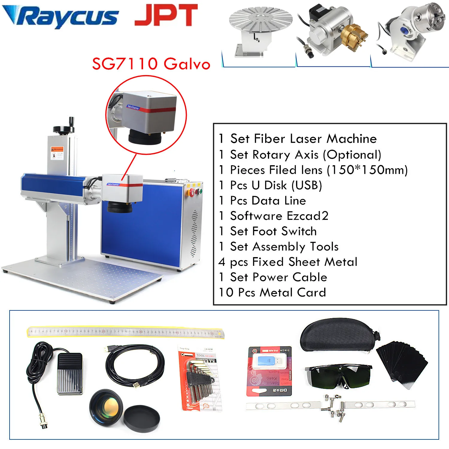 

20W 30W 50W Raycus JPT LP Fiber Laser Marking Machine SG7110 Galvo,DIY Jewelry Engraving Gold,Silver,Brass,Metal,Stainless Steel