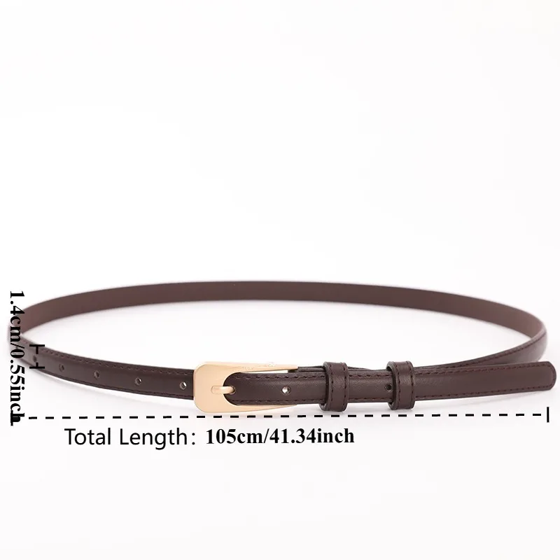 Simple Versatile Slim Belt for Women High-Quality PU Leather Belt Perfect for Casual Jeans Vintage Slim Belt for Women