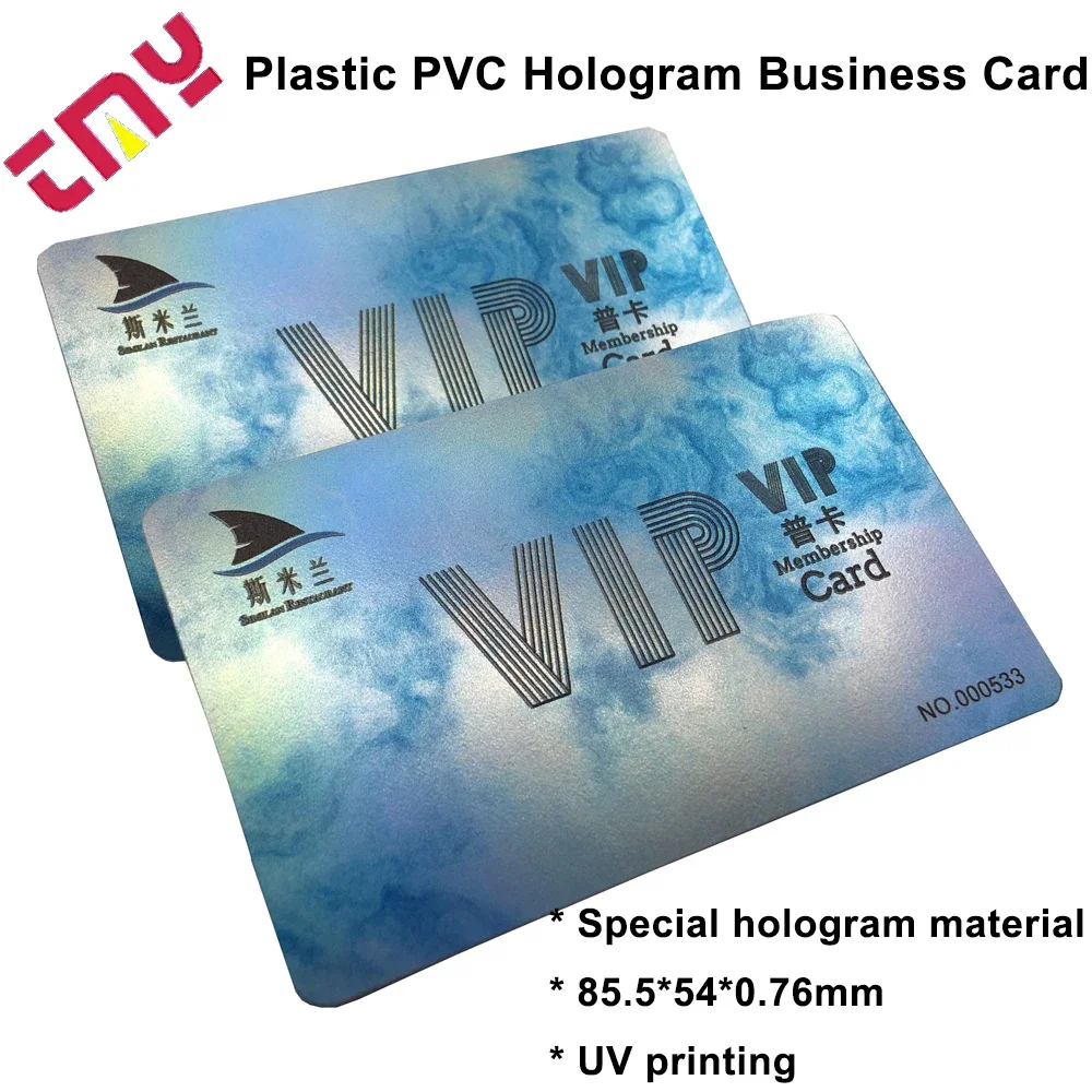 Biglietto da visita Holagram in plastica con incisione laser personalizzata in PVC con il tuo design