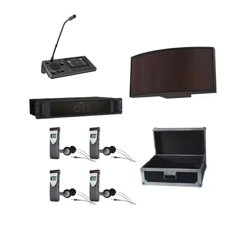 Wireless Audio Conference System Simultaneous Interpretation Booth Console Headset Devices Effective Communication 80dB