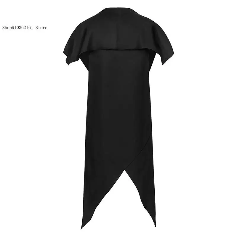 Spring and Autumn Leisure Travel Pure Color Sleeveless Simple Retro Halloween Costume Role Playing Cloak Man
