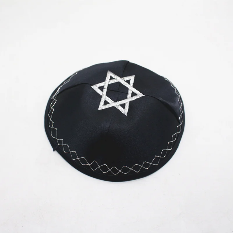 Judaica Kippot Stain Jerusalem Embroider Religious Beanies Skull Kippa David Hat Jewish Yarmulke