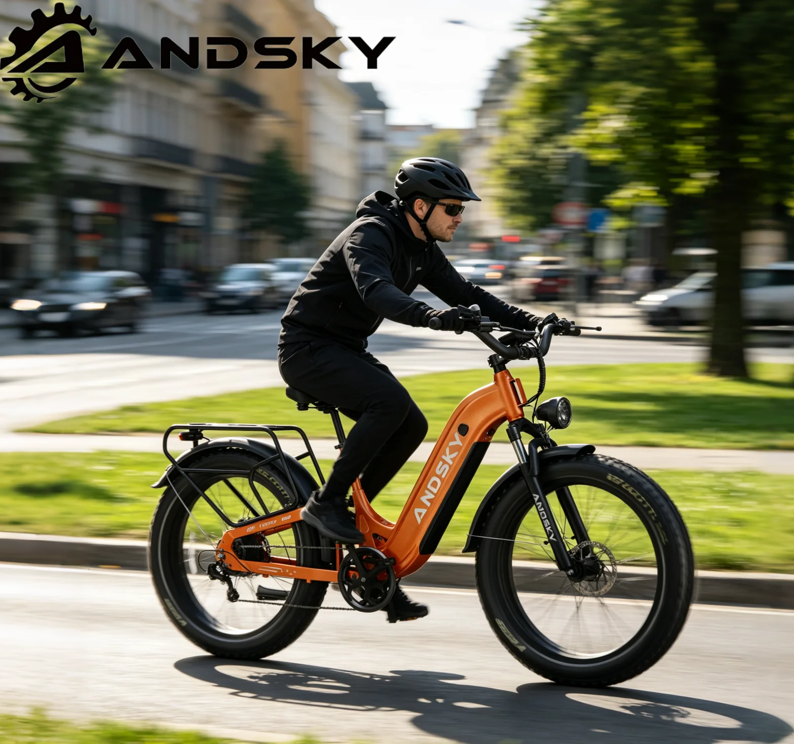 Bicicletta elettrica ANDSKY Gravita LS, autonomia di 120 km, per adulti, ideale per gli spostamenti in città, modello con telaio ribassato, batteria rimovibile da 48 V e 20 Ah, pneumatici larghi 26" x