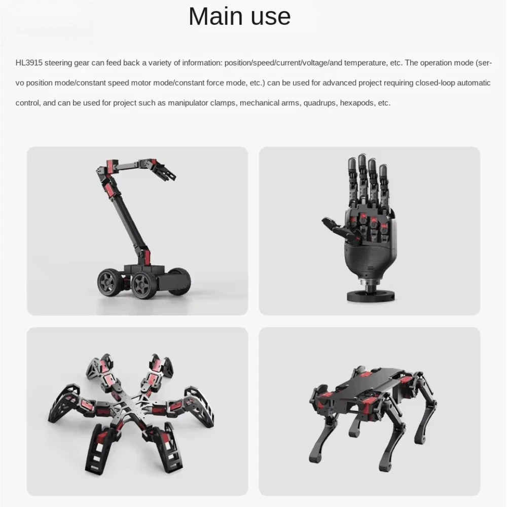 

Feetech HLS3915M 12V 14KG Double Shaft Constant Force TTL Serial Bus Servo Coreless Motor 360 Degree for Robot Arm Fixture DIY