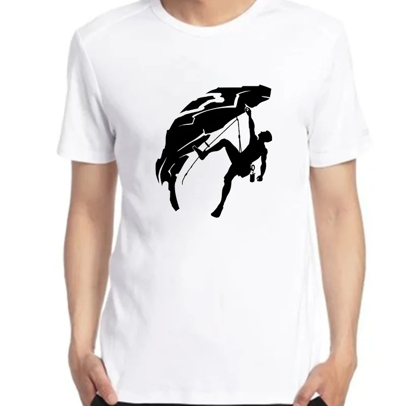 

Футболки с рисунком альпиниста, модная футболка с круглым вырезом и короткими рукавами, футболки с графическим рисунком для восхождения, летняя хлопковая футболка