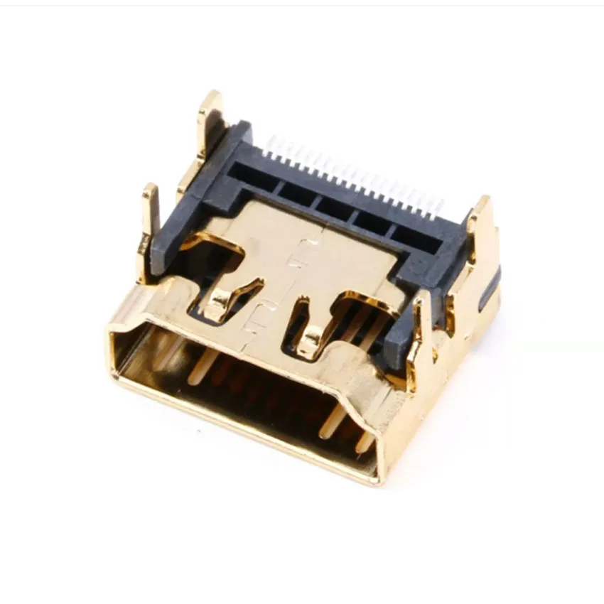10-50PCS HDMI-Compatible Female Jack/Socket Connector 19PIN 19P Right Angle SMT SMD 90 Degree Gold-Plated HD 19 PIN