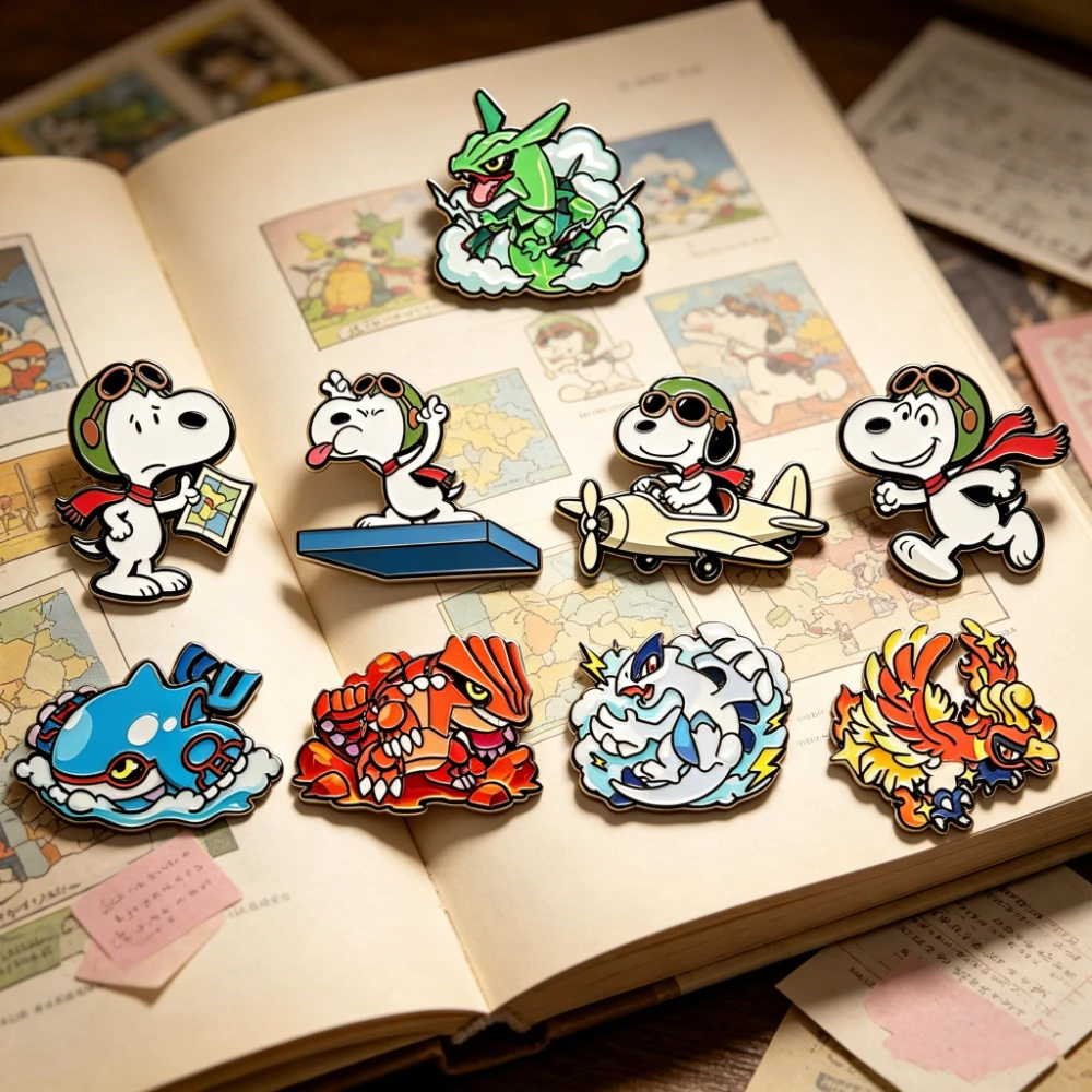 Vintage Cartoon Collectible - 9Pcs Cartoon Character Enamel Pins Set,