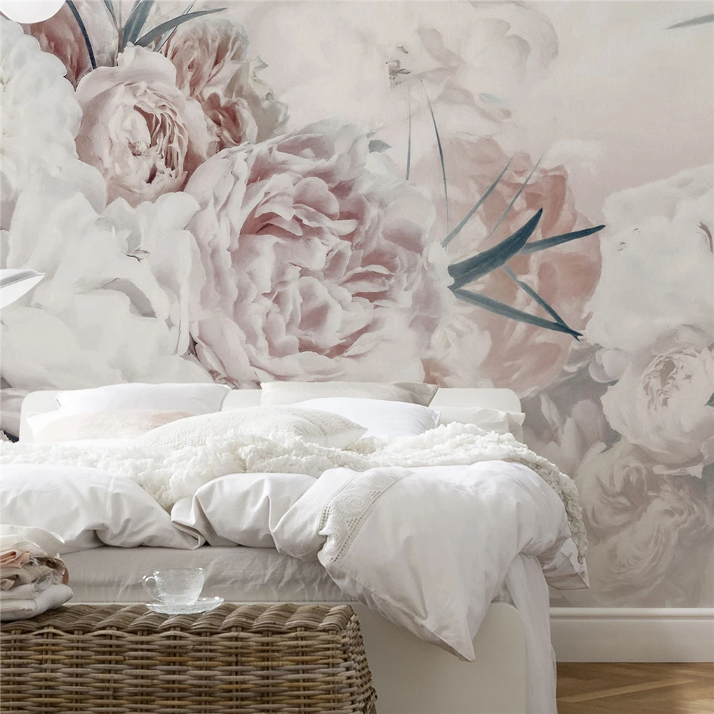 Custom Photo red rose Wallpaper living room Large 3D Mural Wall Sticker Handmade Beautiful Flower wall paper Mural Background