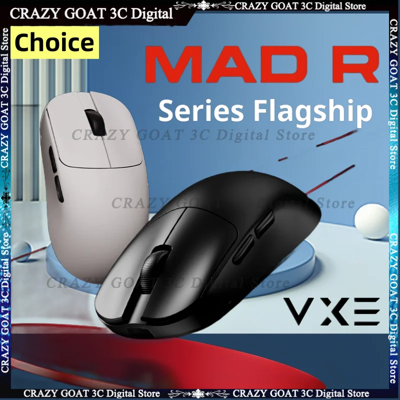 

Мышь Компьютерная VXE MAD R/R PAW3395 PAW3950, беспроводная, проводная, эргономичная, симметричная