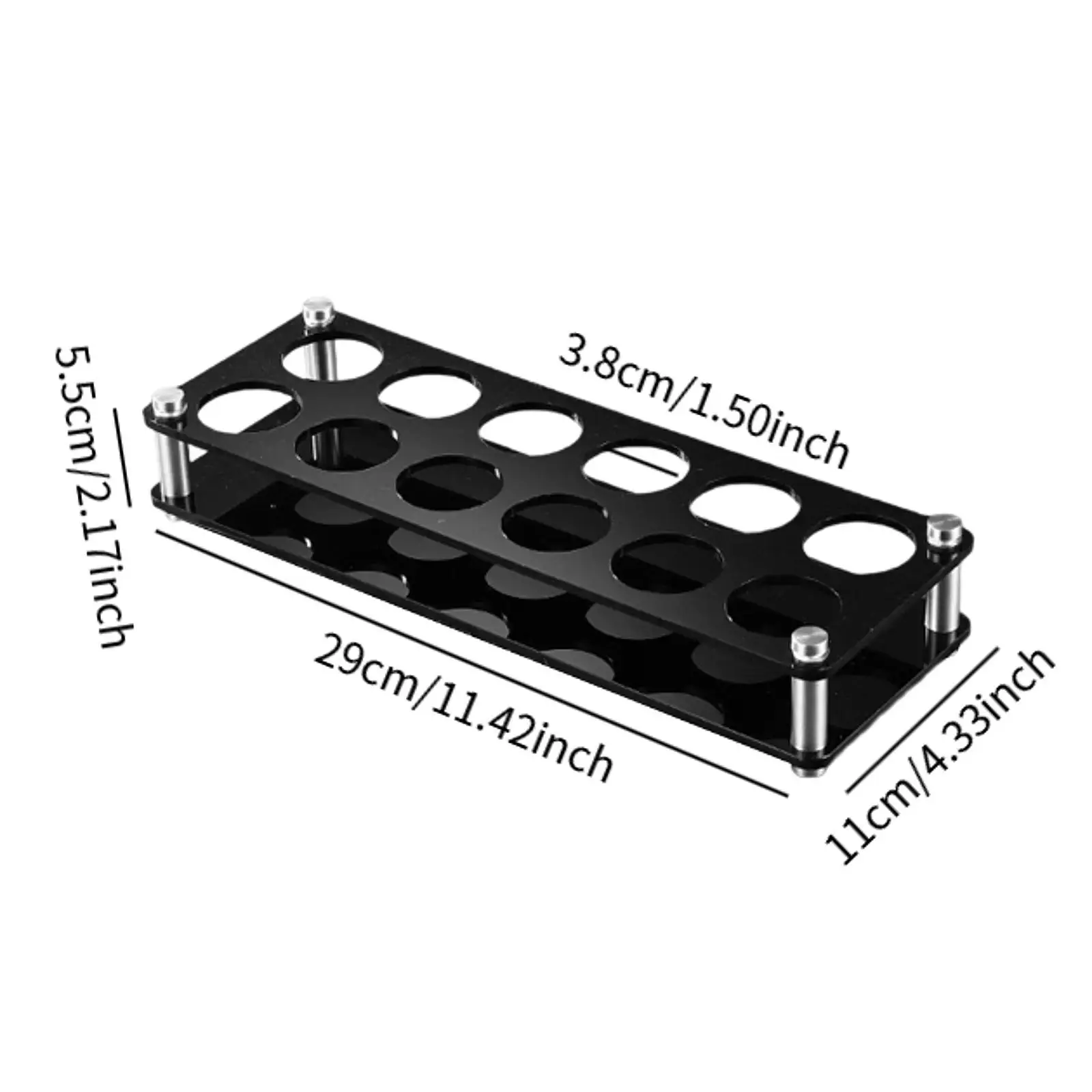 Compact Acrylic Glasses Holder 12 Hole Display Tray for Bar Accessories Pub Drinkware and Family Events