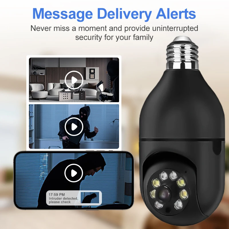 كاميرا مراقبة لمبة تتبع الإنسان التلقائي كامل اللون للرؤية الليلية مراقبة الأمن الداخلي كاميرا واي فاي كاميرا IP المنزل الذكي #2