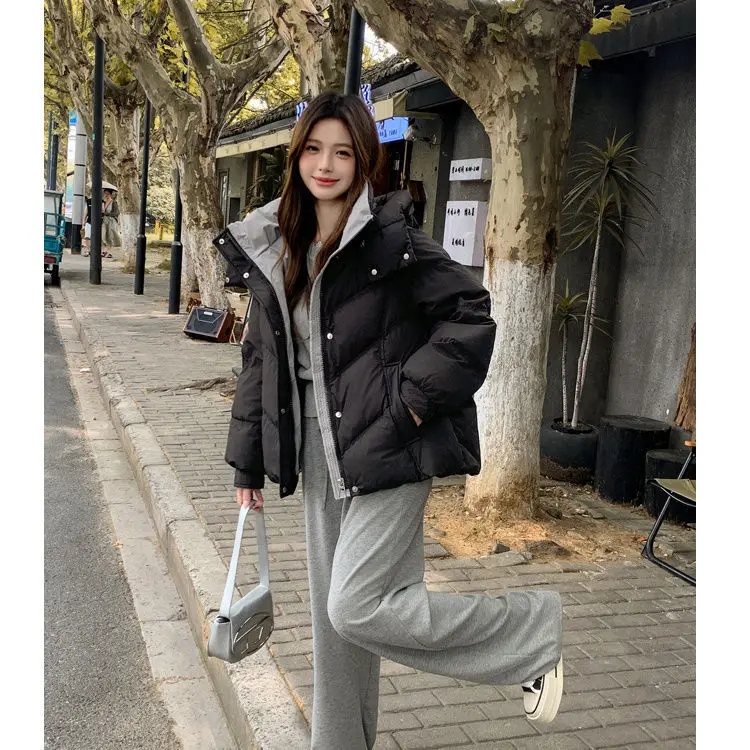 Veste courte en duvet de canard blanc pour femme, manteau d'hiver épais et chaud, petite taille, nouvelle collection 2025