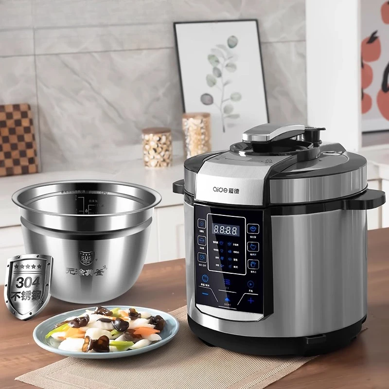 

Electric Pressure Cooker Programmable 6 Quart Stainless Steel Digital Rice Steam Slow Cook Bake Safety Lock Nonstick Pot Presets