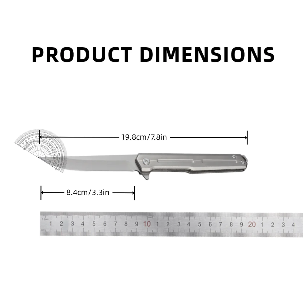 Multifunctional D2 folding knife: CNC grinding, V-shaped blade, all-steel knife, very suitable for outdoor survival, camping