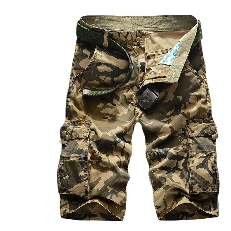 

Summer New Men's Camouflage Tooling Shorts, Pure Cotton Large Size Multi-bag Five-point Casual Pants Men