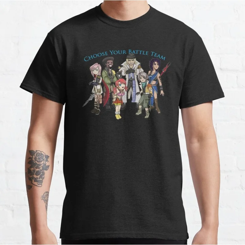 

Pick Your Battle Team! Final Fantasy Gift t shirt for RPG gamer 100% cotton tee Men's Short Sleeve Graphic Clothes All size tops