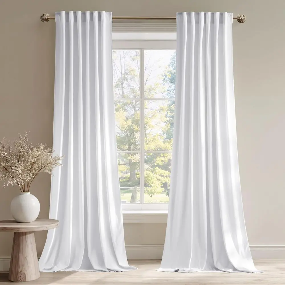 120 tende lunghe in morbido velluto, set a 2 pannelli, luce e blocco del calore per porte scorrevoli in vetro, larghezza 52