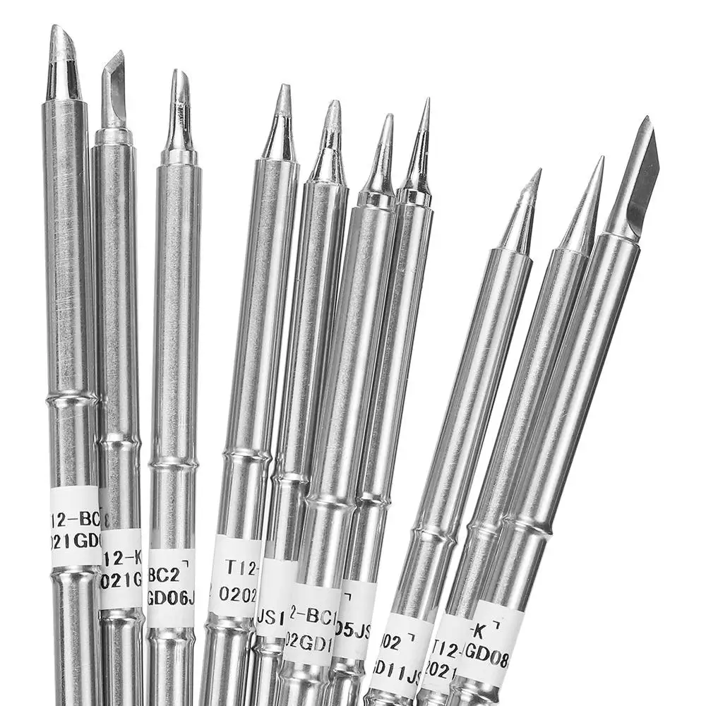 10PC T12 납땜 인두 팁 교체 모델 팁 전기 납땜 인두 T12-k/BC2/BL/BC1/BC3/ILS/D16/KU/D12/J02