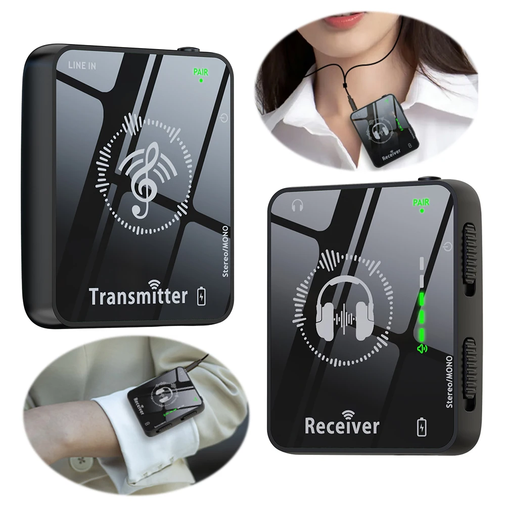 

2.4GHz Wireless Earphone Monitor Transmission System Transmitter & Receiver for Stage Studio Band Rehearsal Live Performance