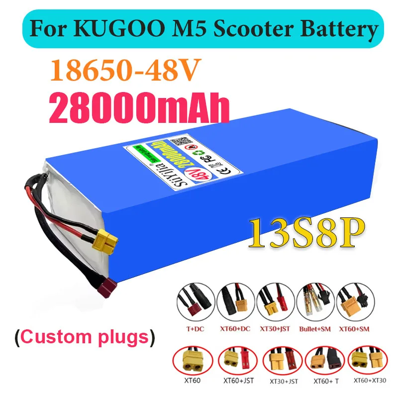 Original Lithium Battery 13S8P 48V 28Ah for Kugoo M5/M5Pro/MaxSpeed Folding Electric Scooter Battery 28000mAh Built in BMS