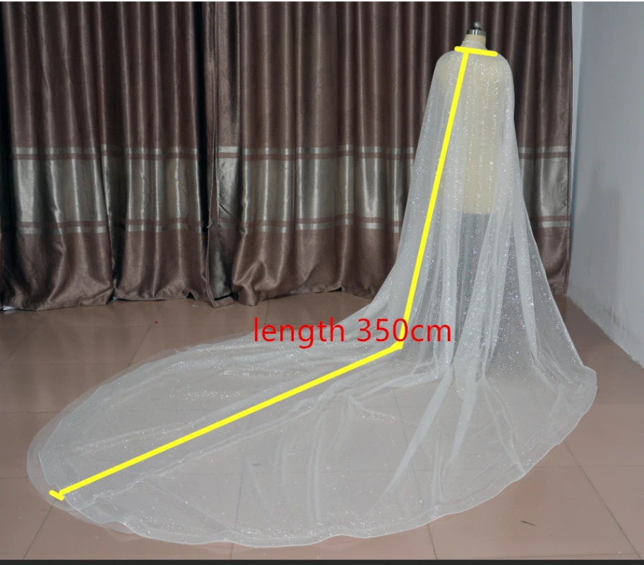 Bride cloak wedding coat scarf yarn sparkling veil Cape Bolero women Shrug with cap capes jacket custom size