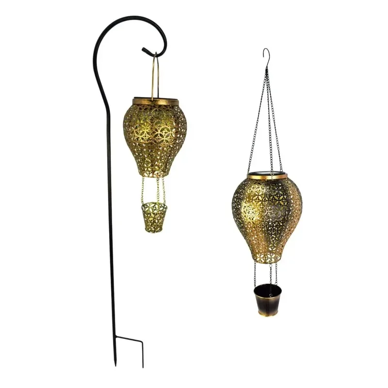 LED Hot Air Balloon Lantern Solar Garden Light Decor Outdoor Landscape Lamp