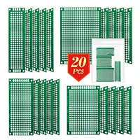 20 Pcs Double Sided PCB Board 2X8 3X7 4X6 5X7 Tinned Through Holes FR4 Prototype Kit Printed Circuit Universal Perfboard for DIY 4