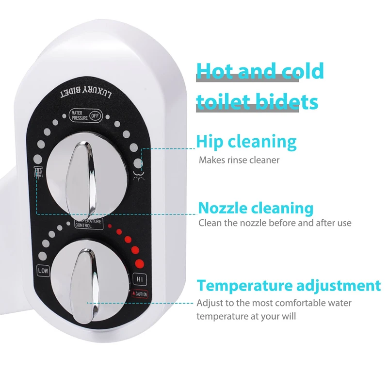 Hot and Cold Toilet Bidets Temperature Control Knob Water Spray Bidet non-electric self-cleaning Spray Water for Body