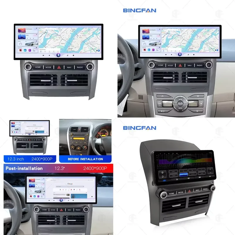 2026 Hot Sale 4G+ WIFI 8 Core Full Touch Screen Android Car Player DSP Carplay 12.3 Inch Car Frame Radio for Corolla