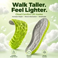 Semelles intérieures 4D Cloud Sport en PU avec coussin d'air respirant, absorption des chocs, augmentation de la hauteur, pour hommes et femmes, pour la course, la marche et les baskets 1