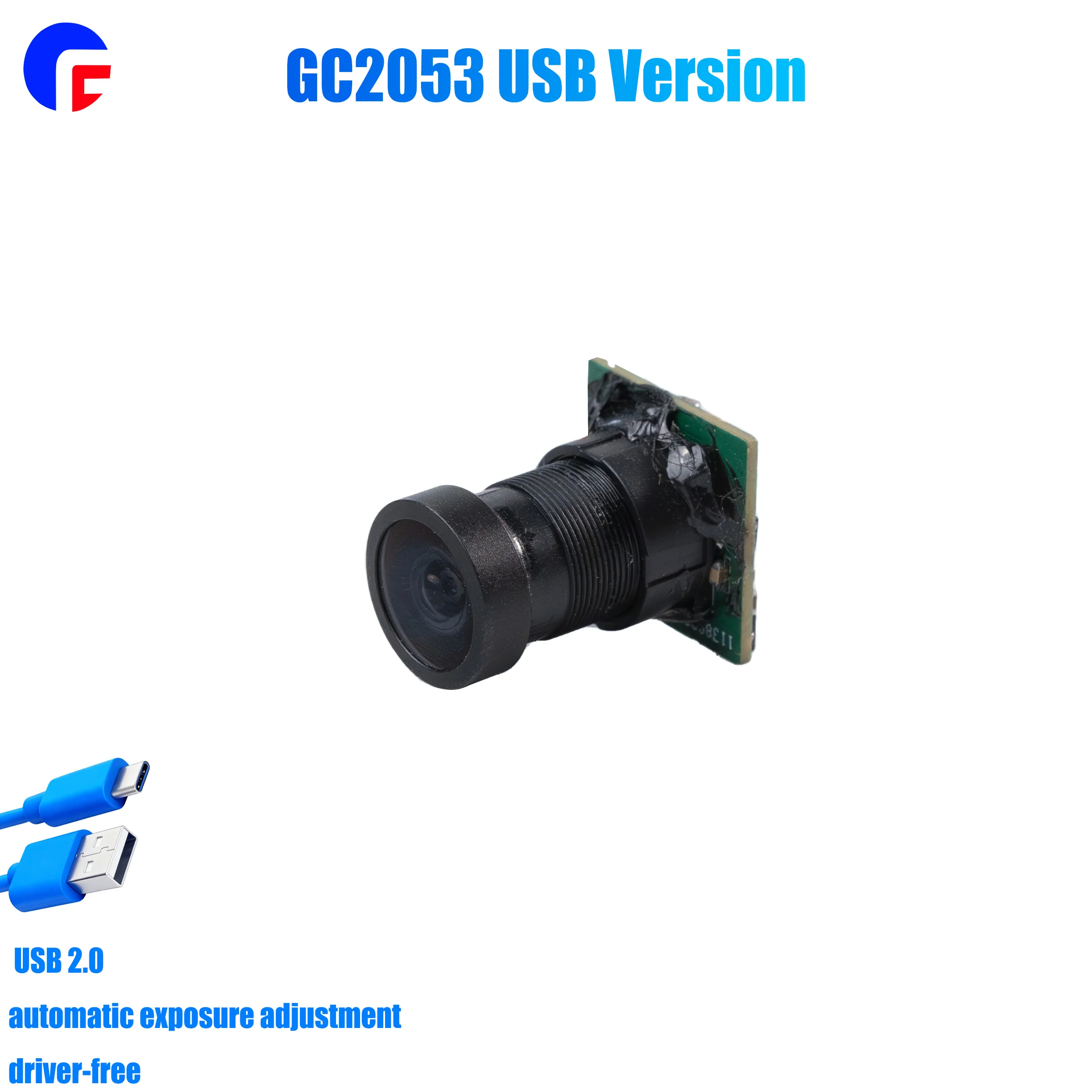 USB Version GC2053 USB 2.0 Camera with DMIC Microphone, Auto Exposure