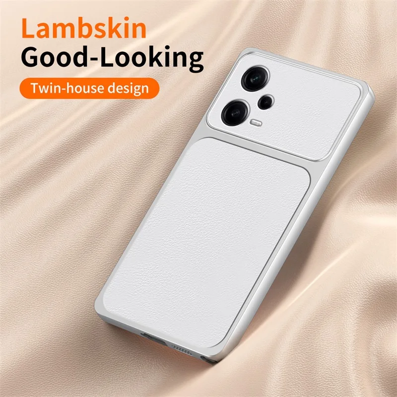 Classic Lychee-Textured Leather Ultra-Slim Covers for Xiaomi Redmi NOTE12PRO Shock-resistant Matte with Camera Protection Phone