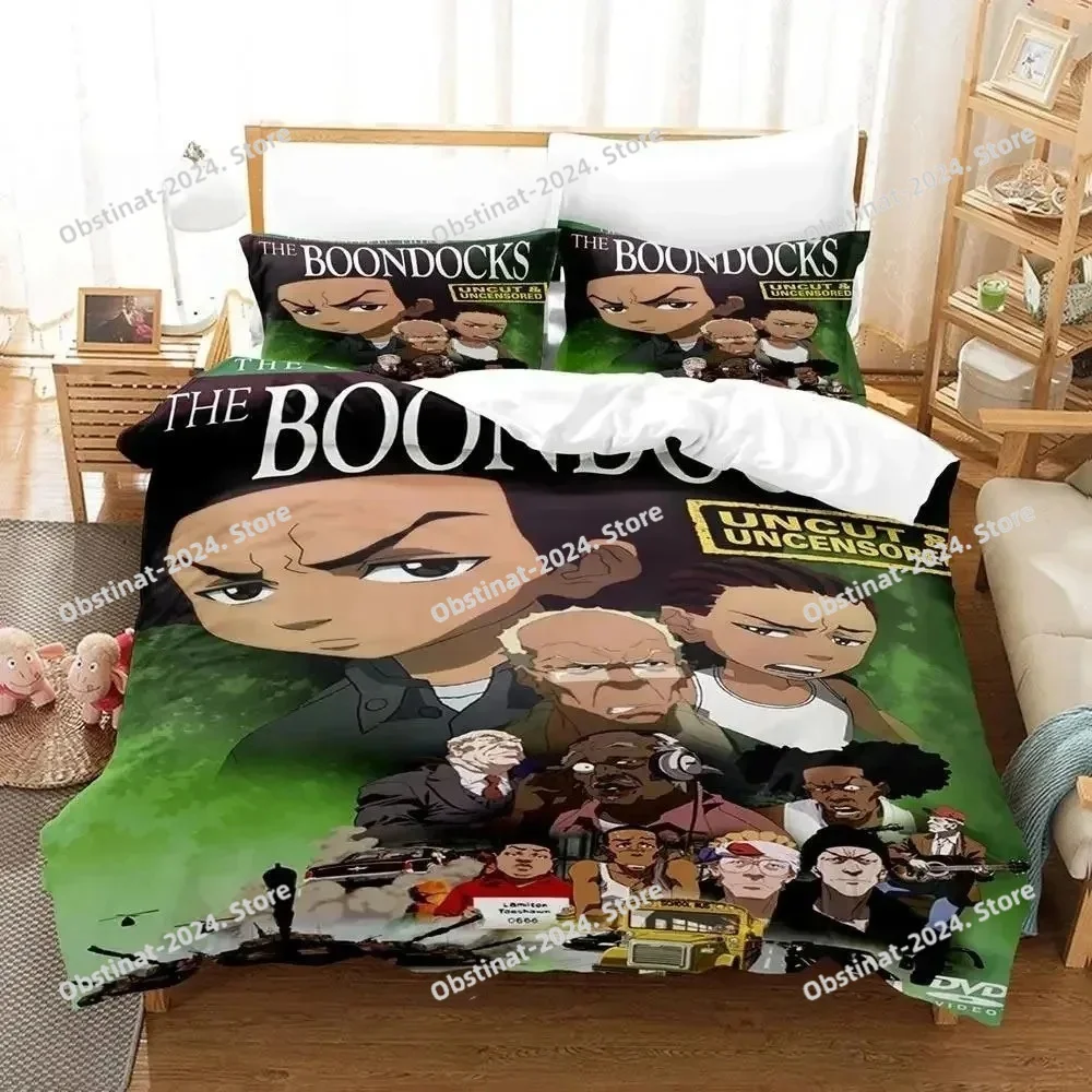 

New The Boondocks Bedding Set Single Twin Full Queen King Size Bed Set Aldult Kid Bedroom Duvetcover Sets 3D Anime Bed Sheet Set