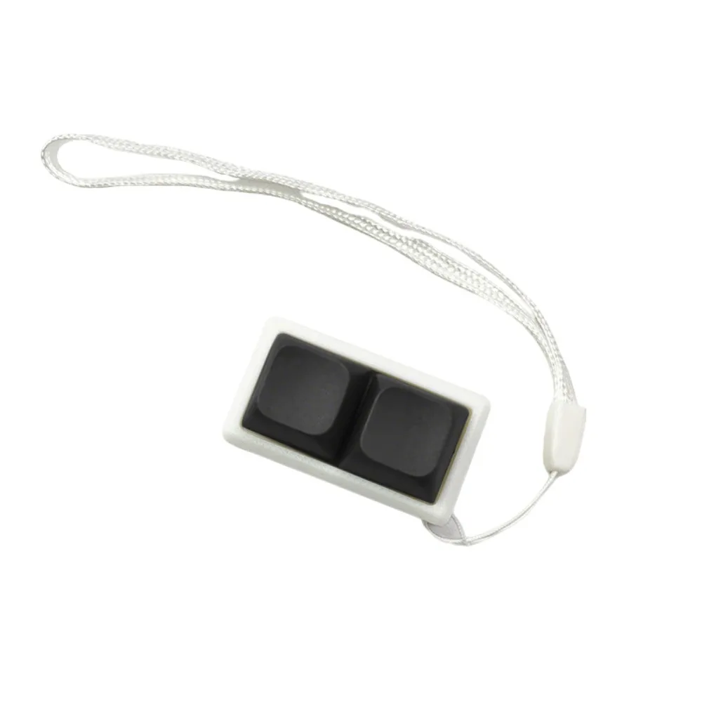 Creative 2 Keys Keyboard Keychain DIY Mini Fidget Keychain Stress Relief Pass The Time Finger Clicker Toy for Adult Kids