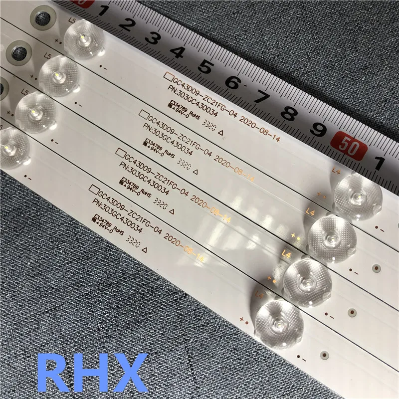 9 مصباح ل 43PFF5021 43PFF5011 T4312M LD43V22S DLED43GC4X9 DLED43GC 4X9 GC43D09-ZC23FG-01 ZC21FA الألومنيوم 100% جديد