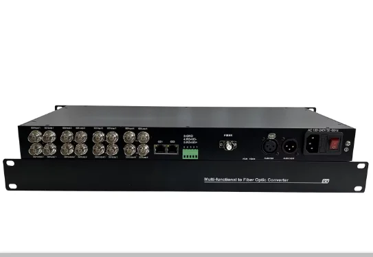 ตัวแปลงไฟเบอร์ออปติก 4 ช่องสัญญาณแบบสองทิศทาง 3G-SDI พร้อม Loop + 1 ช่องสัญญาณเสียงแบบสองทิศทาง XLR และ RS485 แบบสองทิศทางผ่านอีเธอร์เน็ต