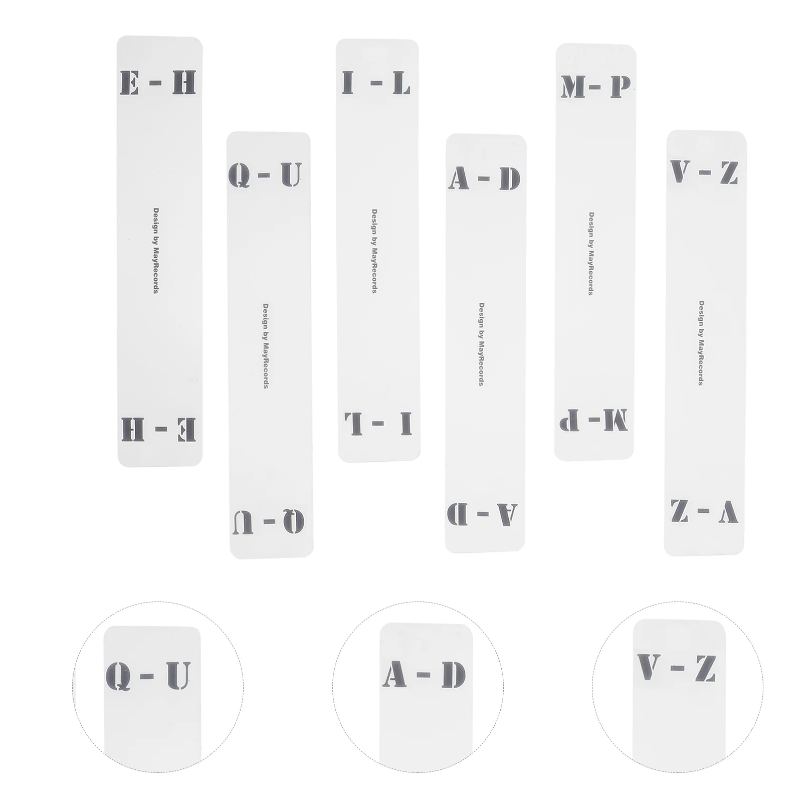 

6 Pcs Drawer Divider Record Sorting Card Index for Shelf Storage Horizontal Label Organizer The Album CD Category White