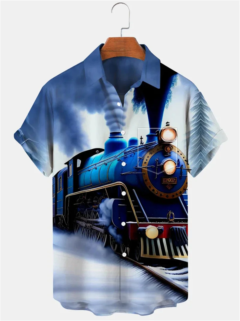 Hip hop cool men wearing fashionable street style 3D anime printed style shirt summer casual short sleeved 2025