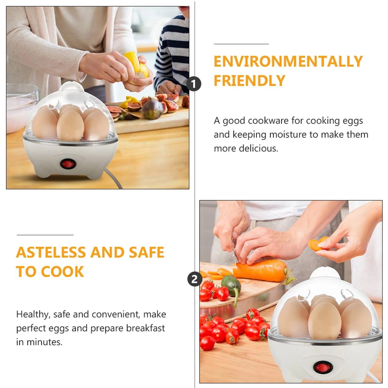 

7 Eggs Grade Plastic Healthy Kitchen Tool Home Office Cup For Home White Easy Heating Cups Steamed Cup Storage