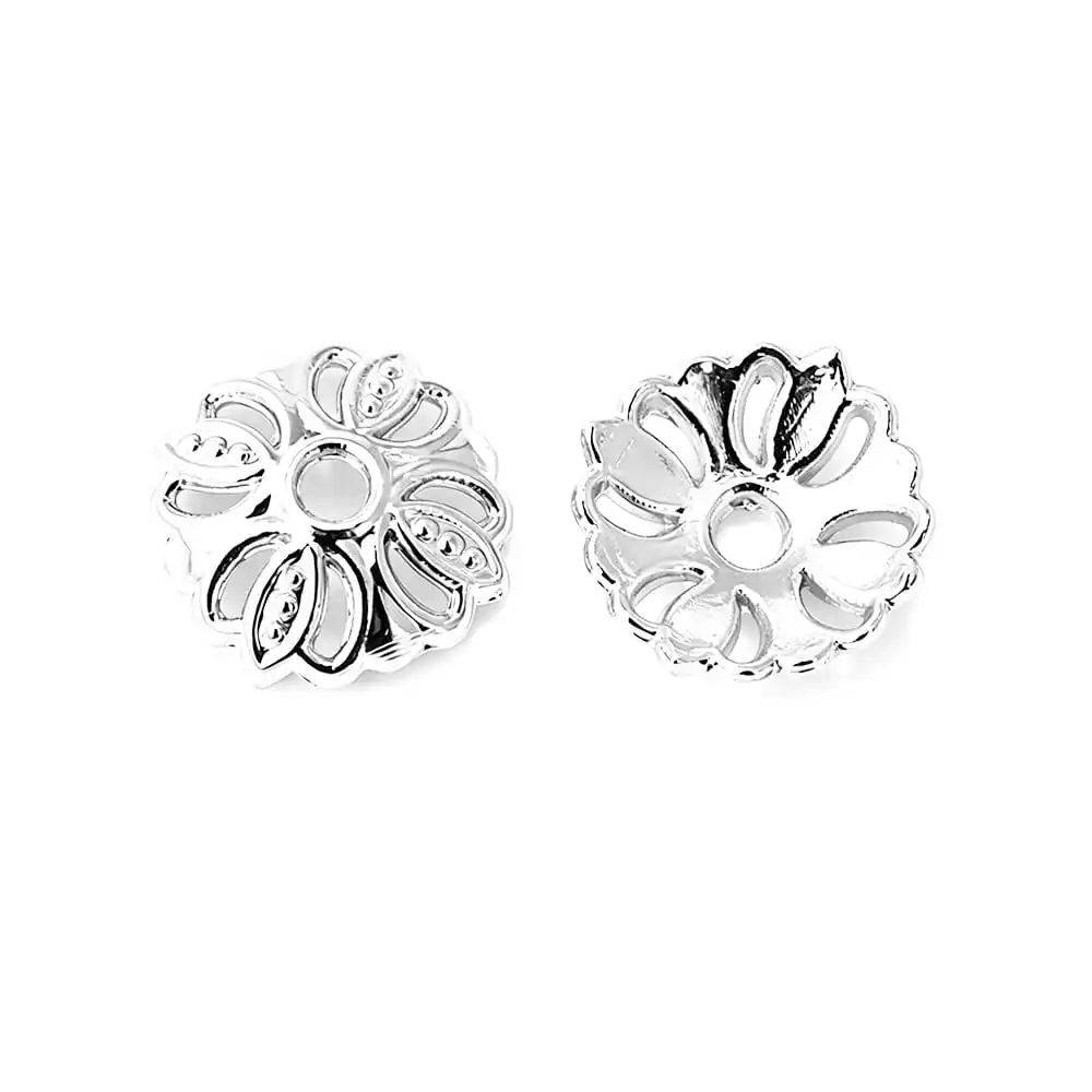 18K Goldfarbene Messing-Blumenperlenkappen Hochwertige DIY-Schmuckherstellungszubehör Halsketten- und Ohrring-Accessoires für Frauen – Detail 5
