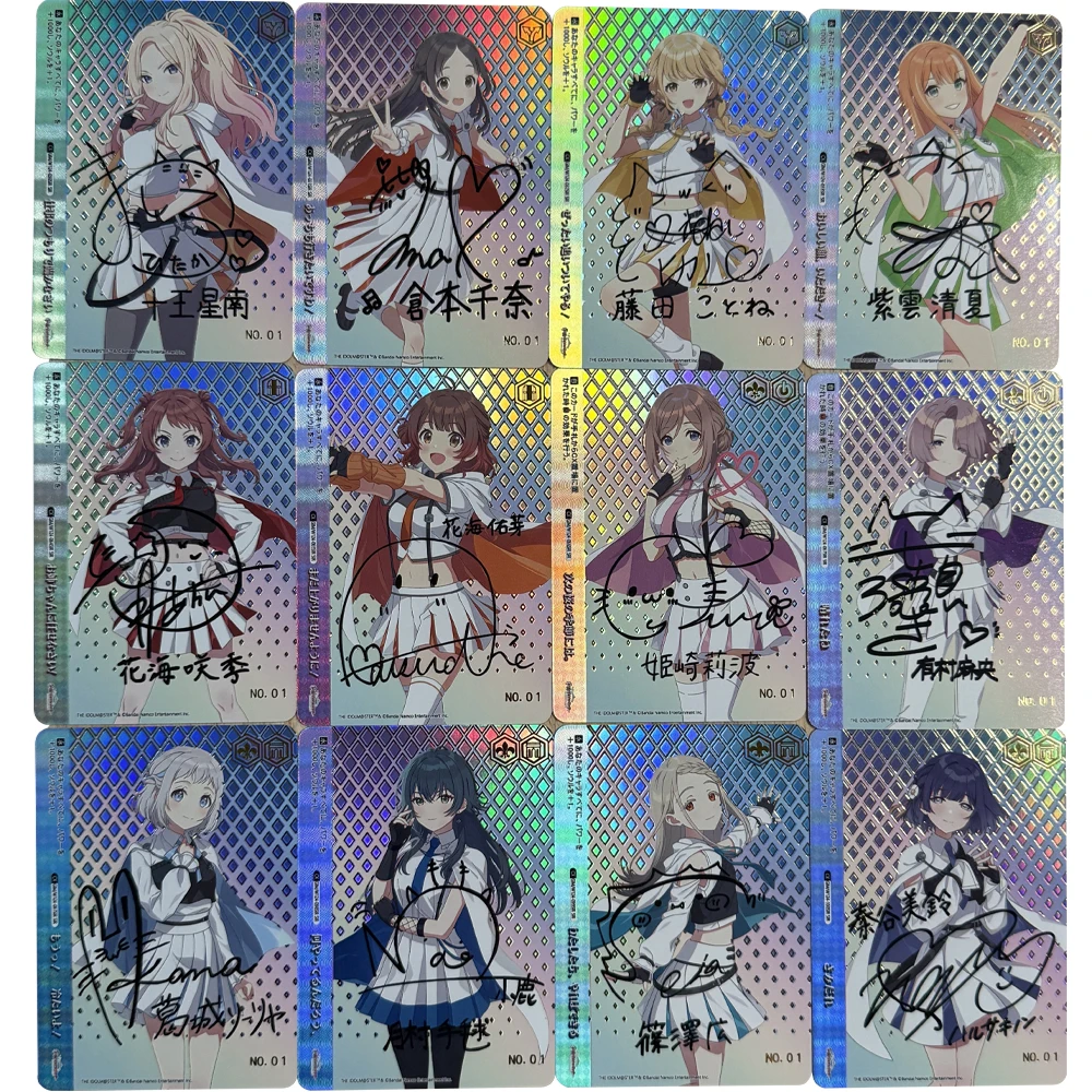 

12Pcs/set UNION ARENA Waifu Collection Card Gakuen Idolmaster Rinami Himesaki Ume Hanami Anime Signature Card Gilding Boy Gift